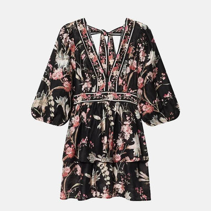 Y2K Flowy Tiered Mini Dress