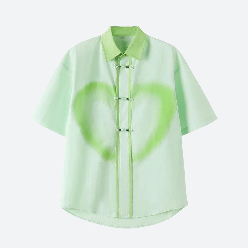 Y2K Frog Button Shirt