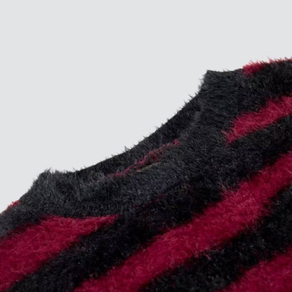 Y2K Fuzzy Cross Sweater