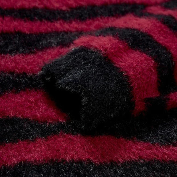 Y2K Fuzzy Cross Sweater