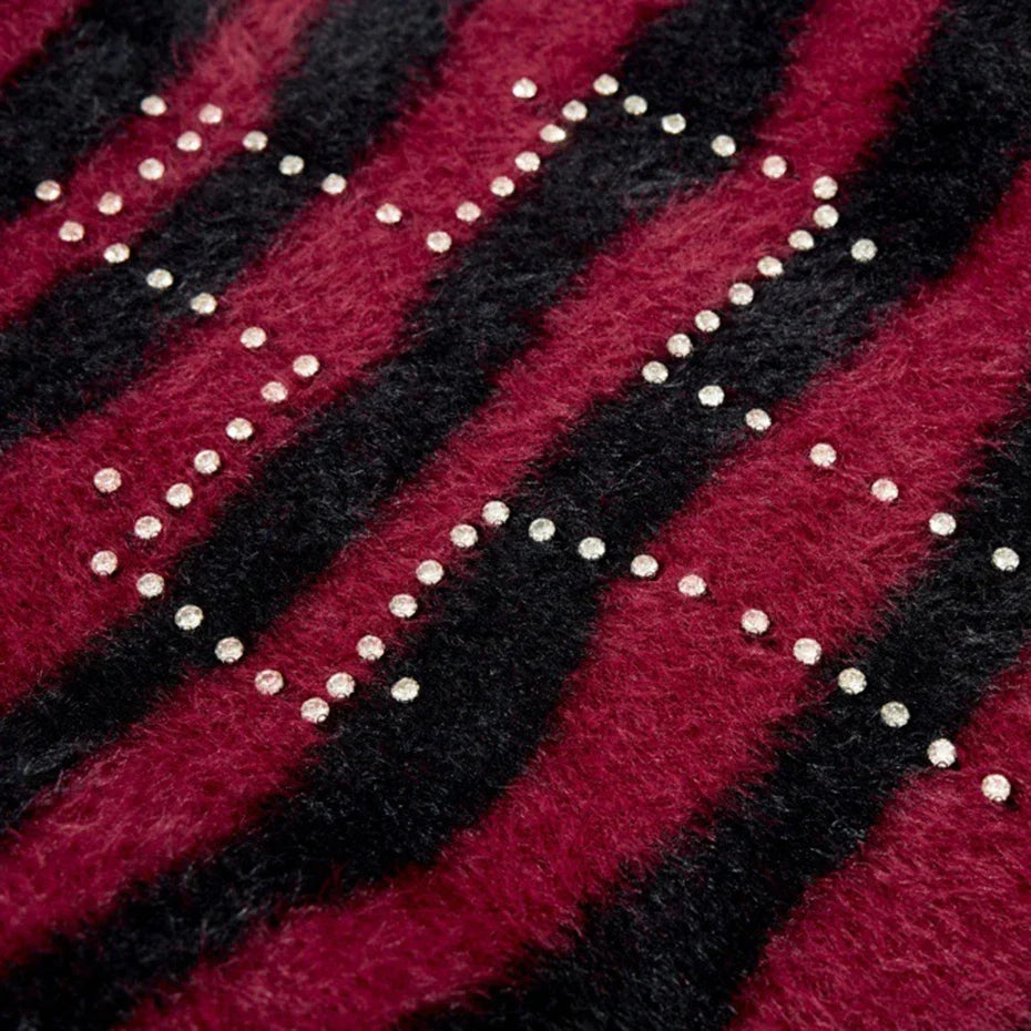 Y2K Fuzzy Cross Sweater