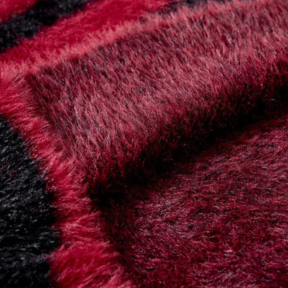 Y2K Fuzzy Cross Sweater