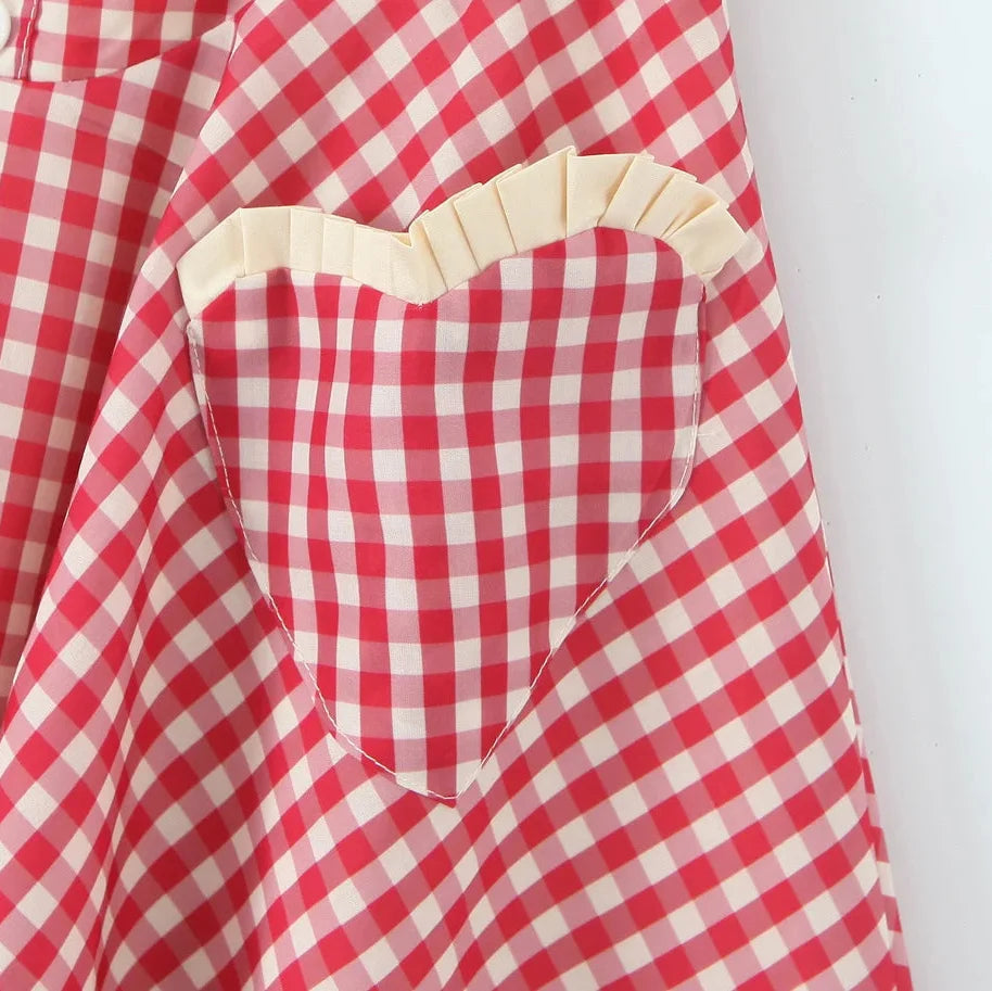 Y2K Gingham Halter Mini Dress