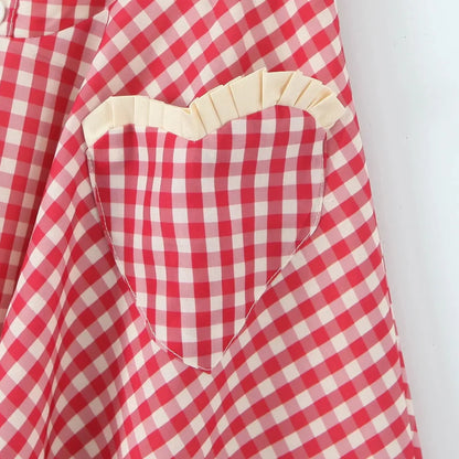 Y2K Gingham Halter Mini Dress