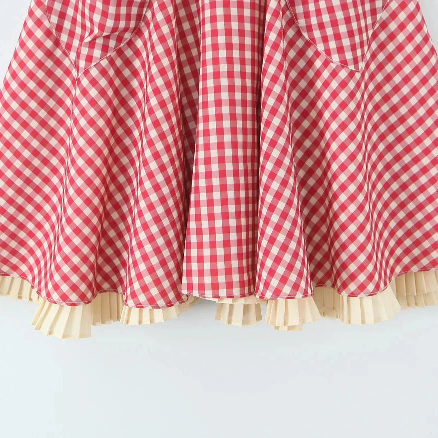 Y2K Gingham Halter Mini Dress