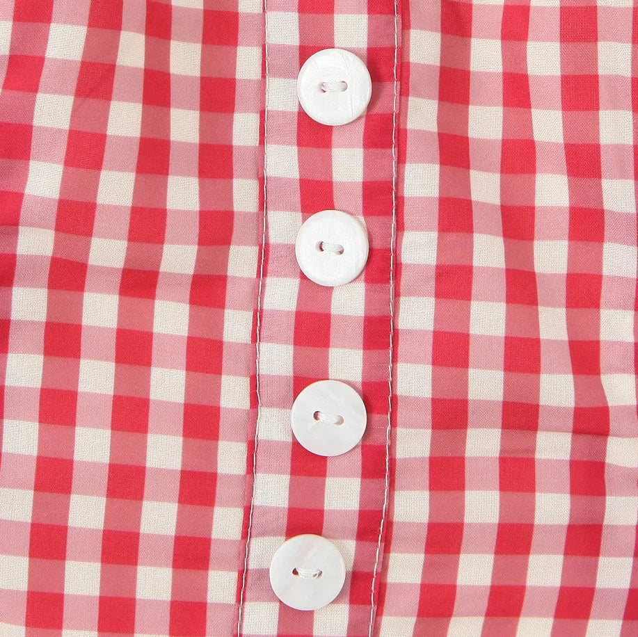 Y2K Gingham Halter Mini Dress