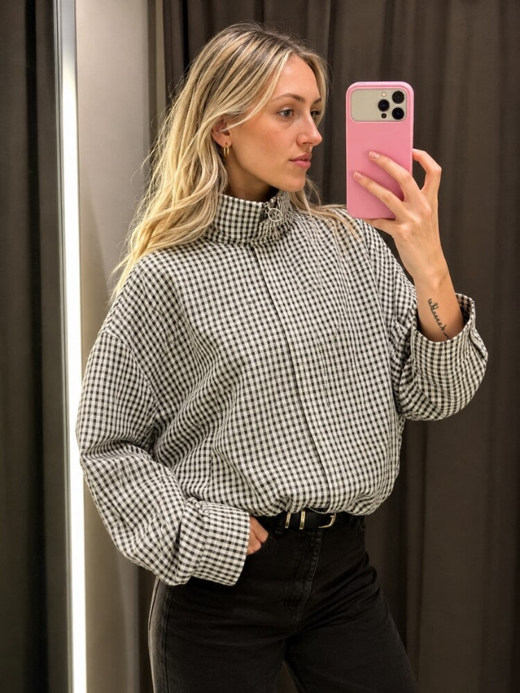 Y2K Gingham Zip Jacket