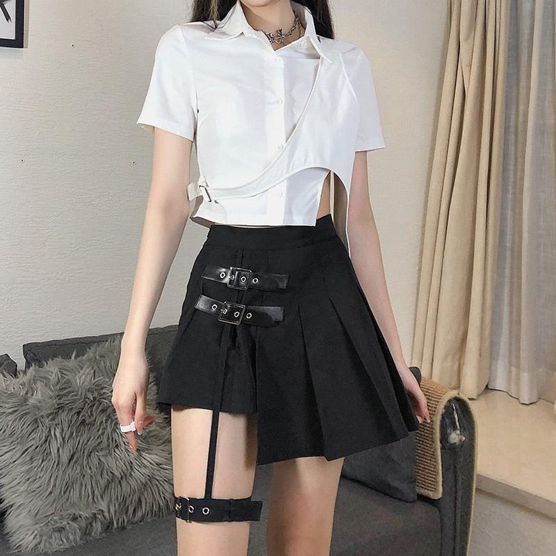 Goth Mini Skirt with Belt