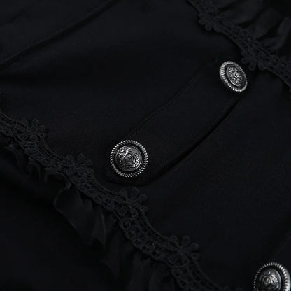 Y2K Goth Button Top