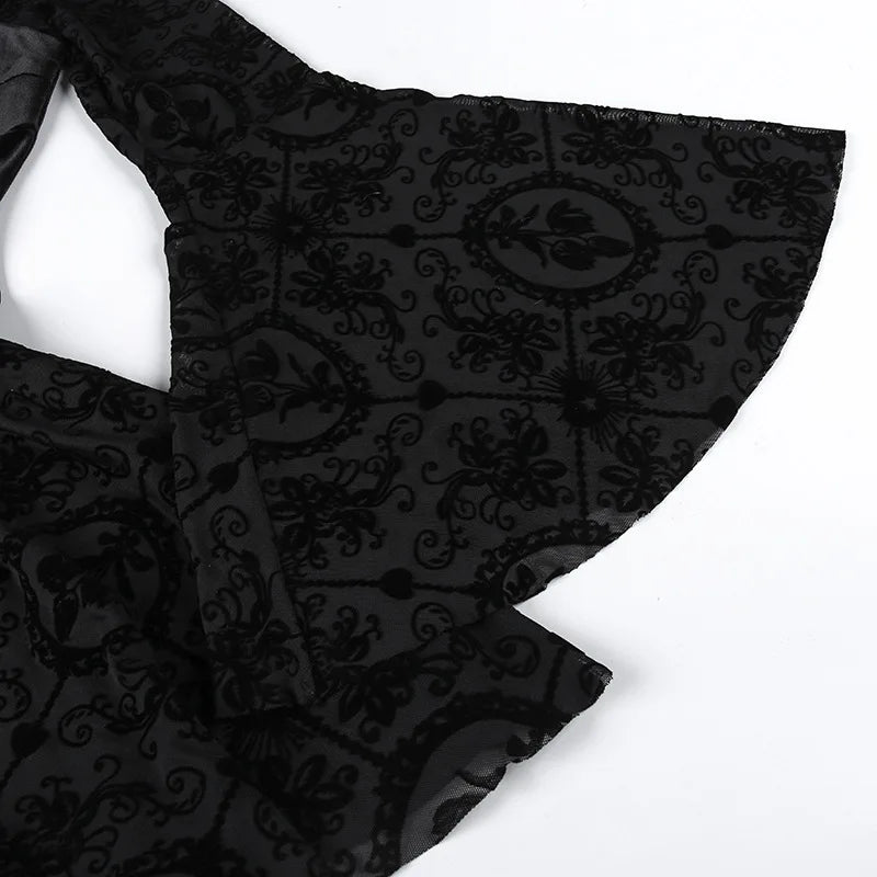 Y2K Goth Corset Lace Mini Dress