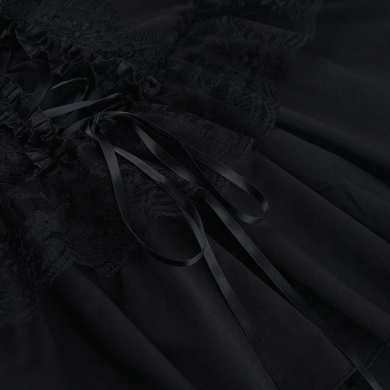 Y2K Goth Corset Layered Mini Dress