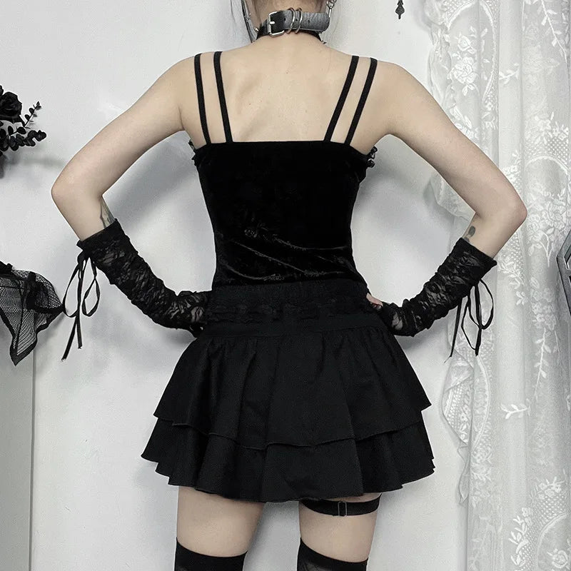 Y2K Goth Corset Mini Skirt