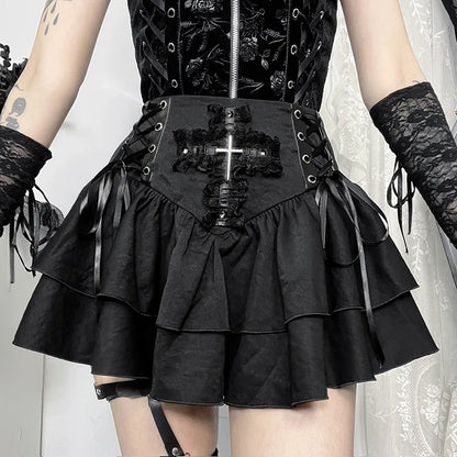 Y2K Goth Corset Mini Skirt