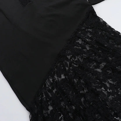 Y2K Goth Cross Hooded Maxi Dress