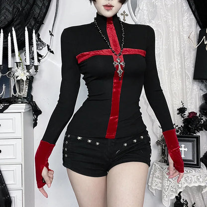 Y2K Goth Cross Top