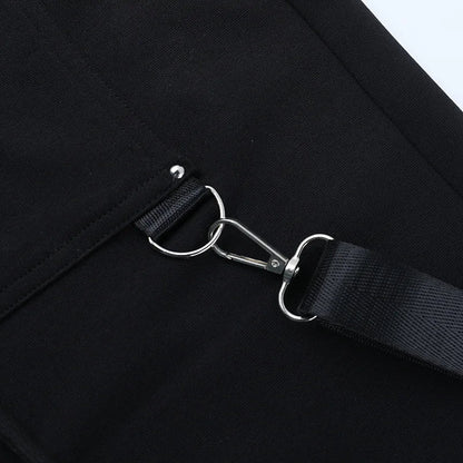 Y2K Goth Drawstring Midi Skirt