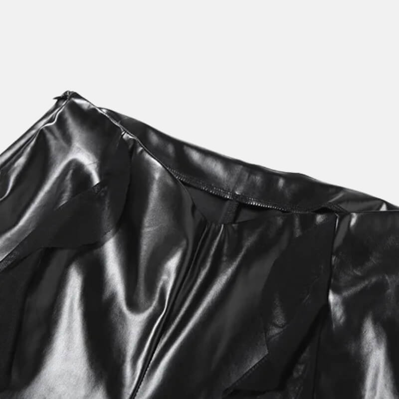 Y2K Goth Faux Leather Flare Pants