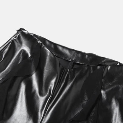 Y2K Goth Faux Leather Flare Pants