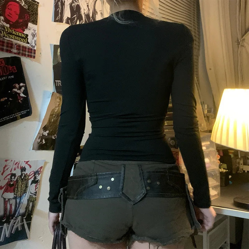 Y2K Goth Fishnet Top