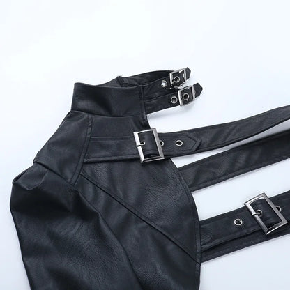 Y2K Goth Harness One Sleeve Top