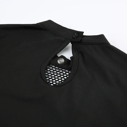 Y2K Goth High Neck Fishnet Top