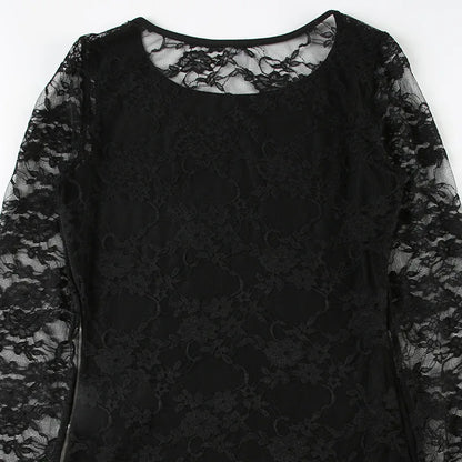 Y2K Goth Lace Back Top