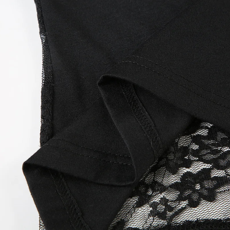 Y2K Goth Lace Back Top