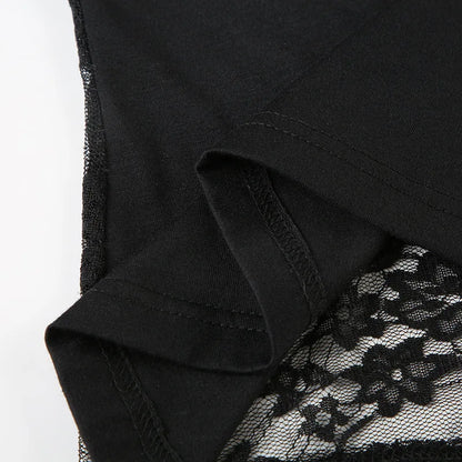 Y2K Goth Lace Back Top