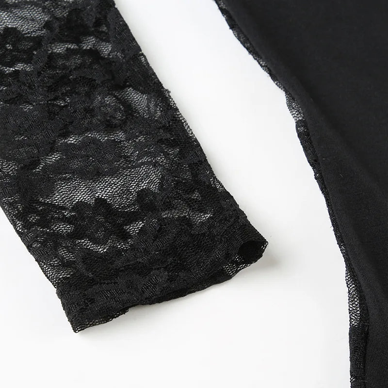 Y2K Goth Lace Back Top