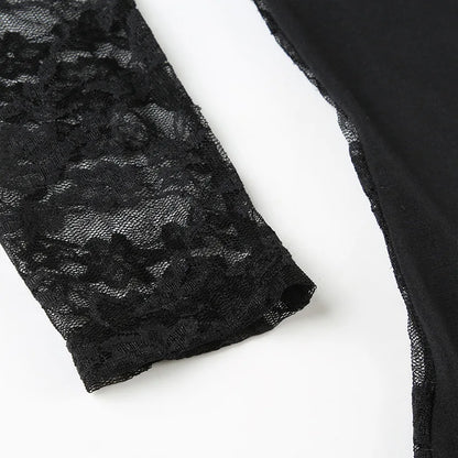 Y2K Goth Lace Back Top