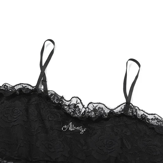 Y2K Goth Lace Corset Mini Dress
