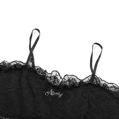 Y2K Goth Lace Corset Mini Dress