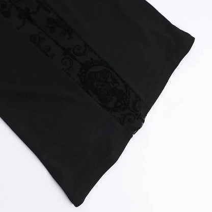 Y2K Goth Lace Cross Back Top