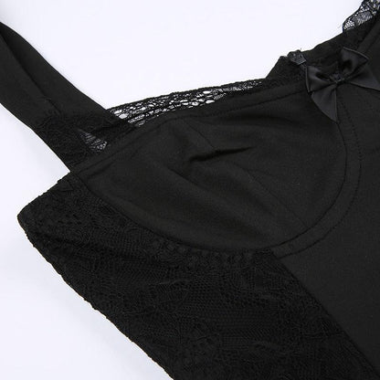 Y2K Goth Lace Mini Dress