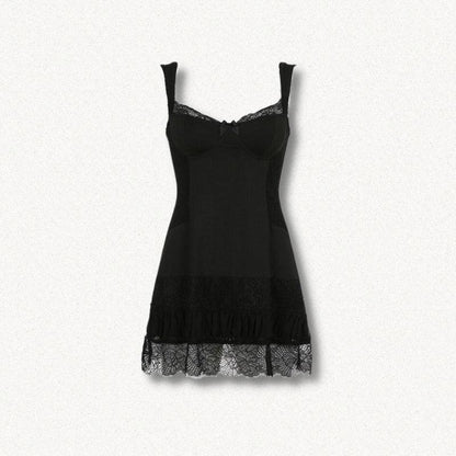 Y2K Goth Lace Mini Dress