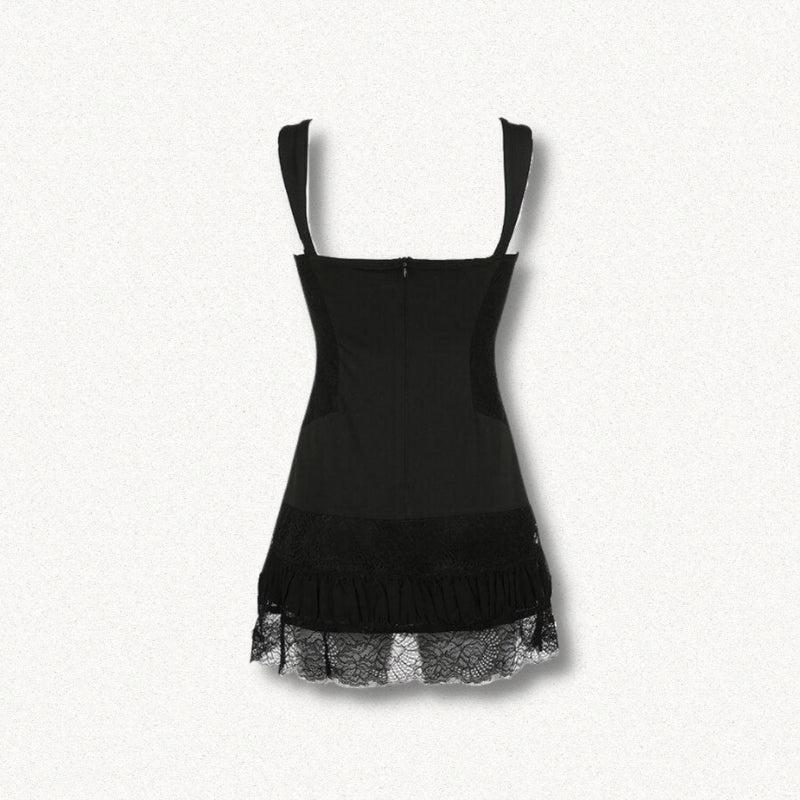 Y2K Goth Lace Mini Dress