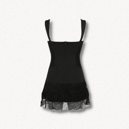 Y2K Goth Lace Mini Dress