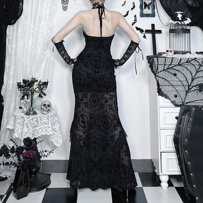 Y2K Goth Mermaid Maxi Dresses