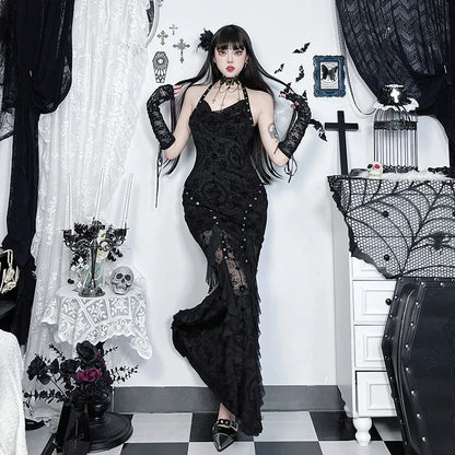 Y2K Goth Mermaid Maxi Dresses