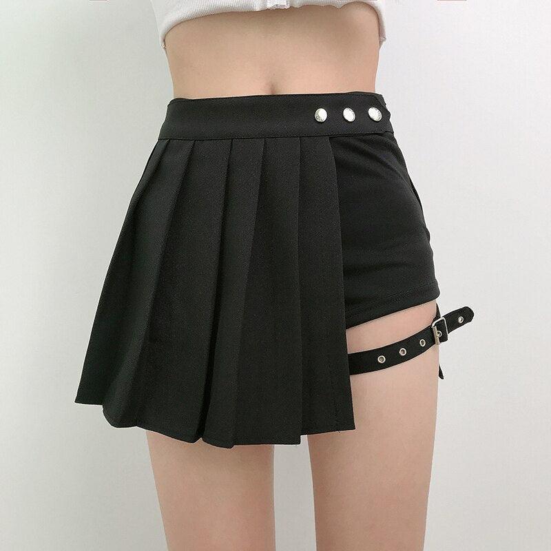 Y2K Goth Pleated Mini Skort