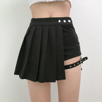 Y2K Goth Pleated Mini Skort