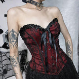 Goth Corset Top with Ribbon Detail