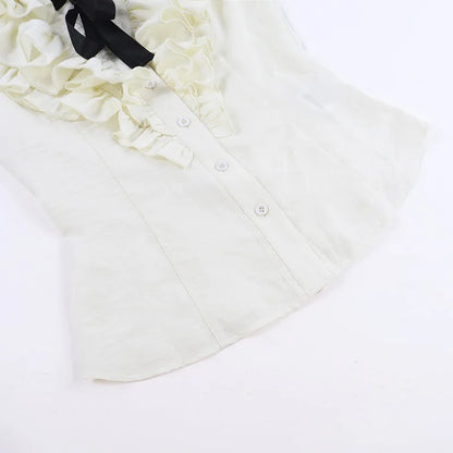 Y2K Goth Ruffle Shirt