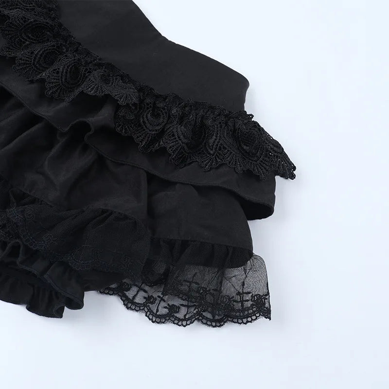 Y2K Goth Ruffle Skort