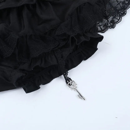Y2K Goth Ruffle Skort