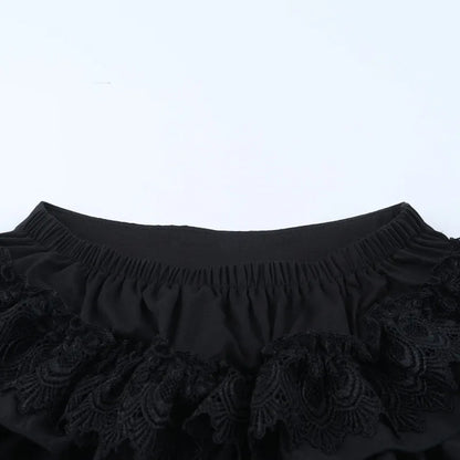 Y2K Goth Ruffle Skort