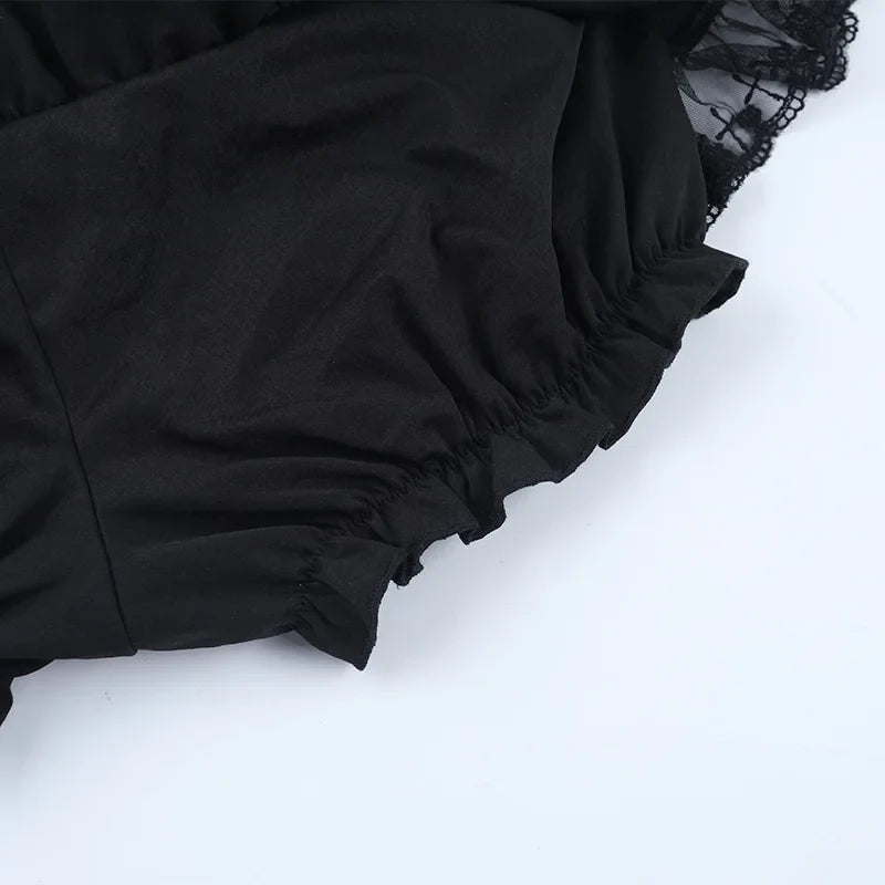 Y2K Goth Ruffle Skort
