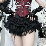 Goth Ruffle Skirted Shorts