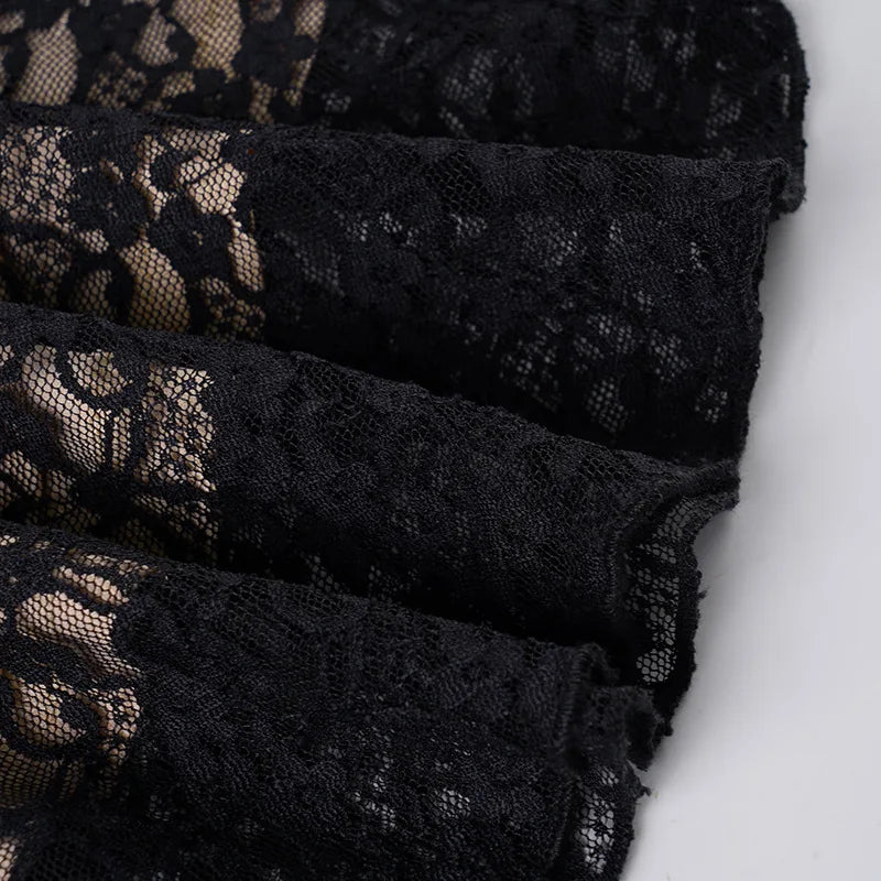 Y2K Goth Sheer Lace Mini Dress