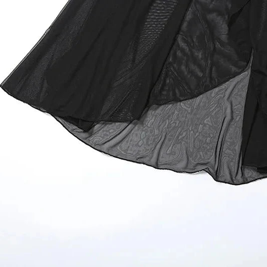 Y2K Goth Sheer Overlay Skirt